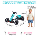 Electric Kids Pedal Go Kart with Adjustable Seat and Foldable Design - Multiple Colors