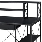 Amiel All Purpose Writing Desk with Storage - Black, Dark Gray, or White