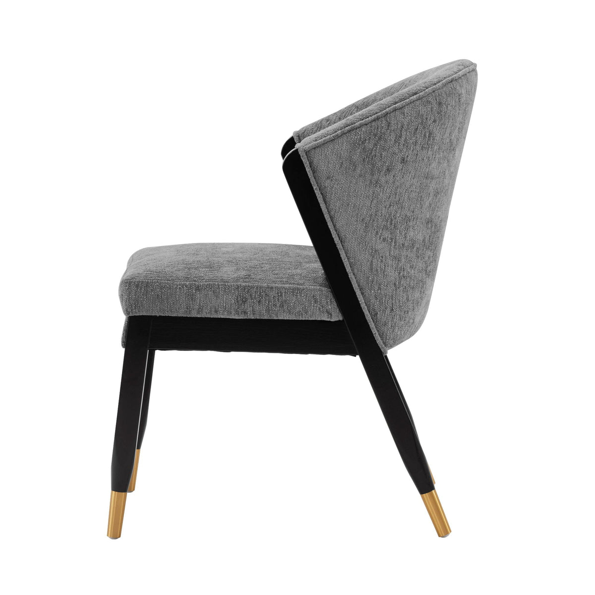 Ola Dining Chair with Solid Elm Wood Frame and High-Density Foam - Beige, Gray, or Dark Gray