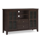 Tall TV Media Stand with Adjustable Storage - Dark Chestnut Brown