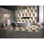 Polished Marble Decorative Tiles with Artistic Variety - White / Multi
