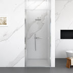34"W x 72"H Frameless Circular Pivot Shower Door with Tempered Glass - Chrome