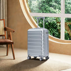 20 Inch ABS Hard Shell Luggage with Spinner Wheels - Silver