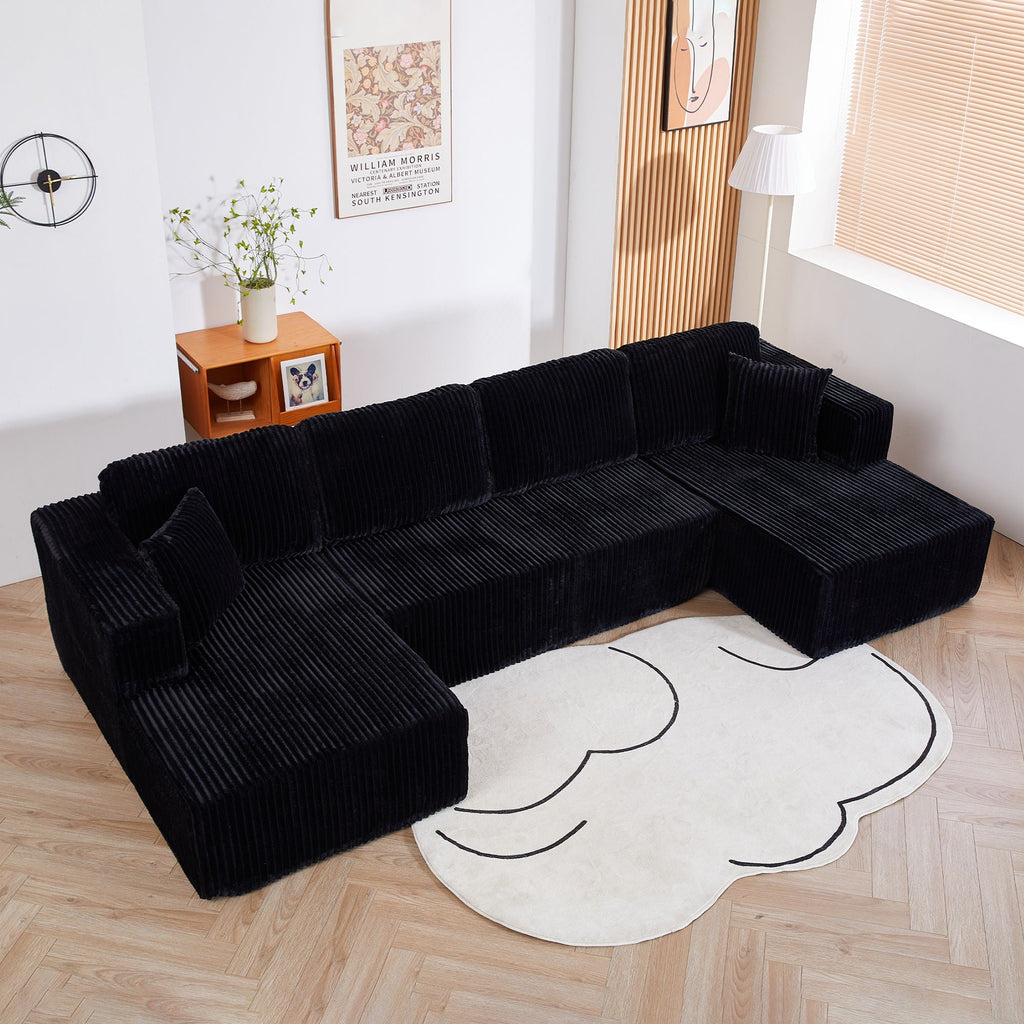 U-Shape Modular Sectional Sofa with Modular Design - Corduroy