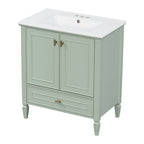 Freestanding Vanity with Drawer & Soft Close Doors - Green or White