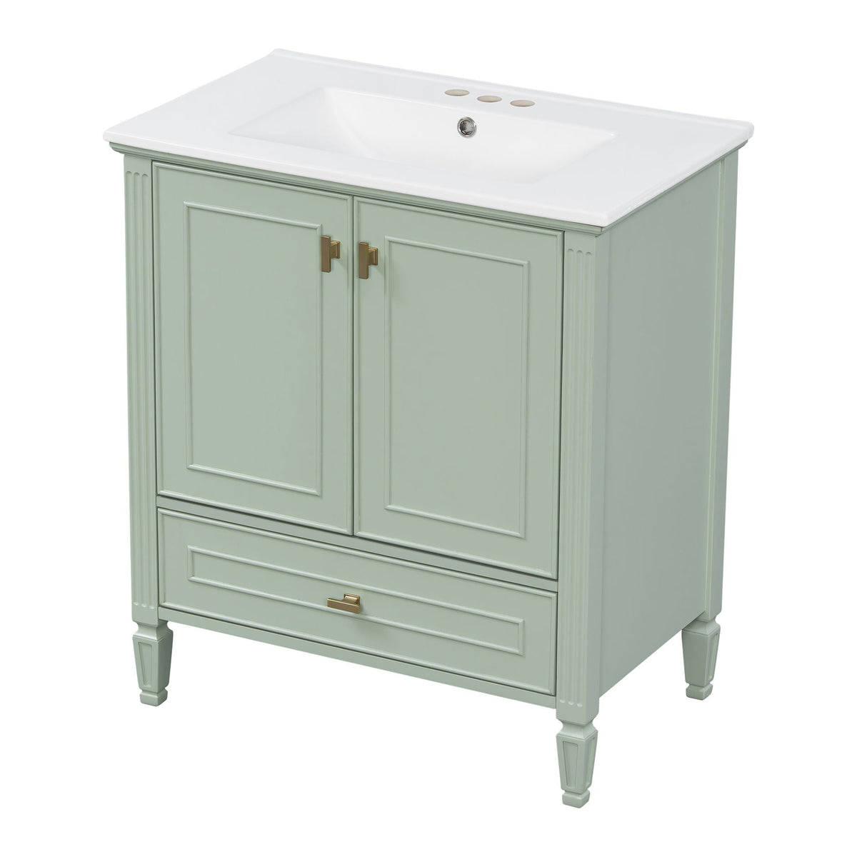 Freestanding Vanity with Drawer & Soft Close Doors - Green or White