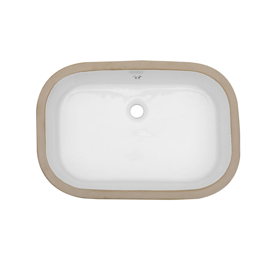Undermount Bathroom Sink with Overflow - White Ceramic, 22" x 15.25"