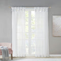 Twist Tab Voile Sheer Window Pair with Twisted Tab Tops - White