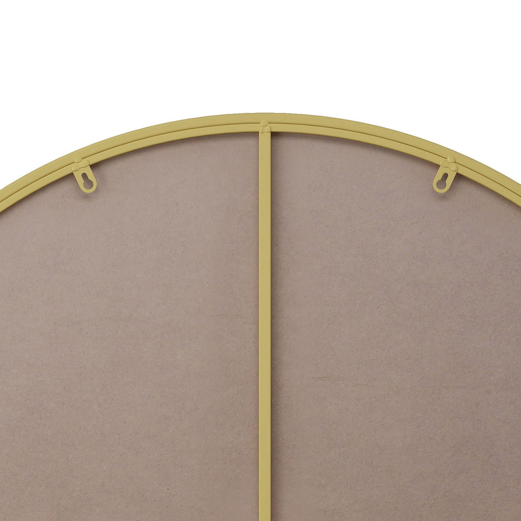 Metal Framed Circular Wall Mirror with Modern Design - Black or Gold