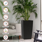 Indoor Outdoor Planter with Automatic Watering System - Dark Brown, Black, or White