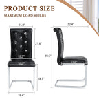 Elegant Design Upholstered Dining Chairs with Crystal Details - Multiple Colors