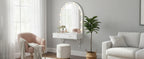 Floating Makeup Vanity Desk with 3-Color LED Mirror – Engineered Wood