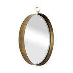 Round Mirror with Iron Frame - Gray