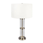 Echo - Table Lamp With On/Off Switch Clear Body Base - Clear / Silver / White