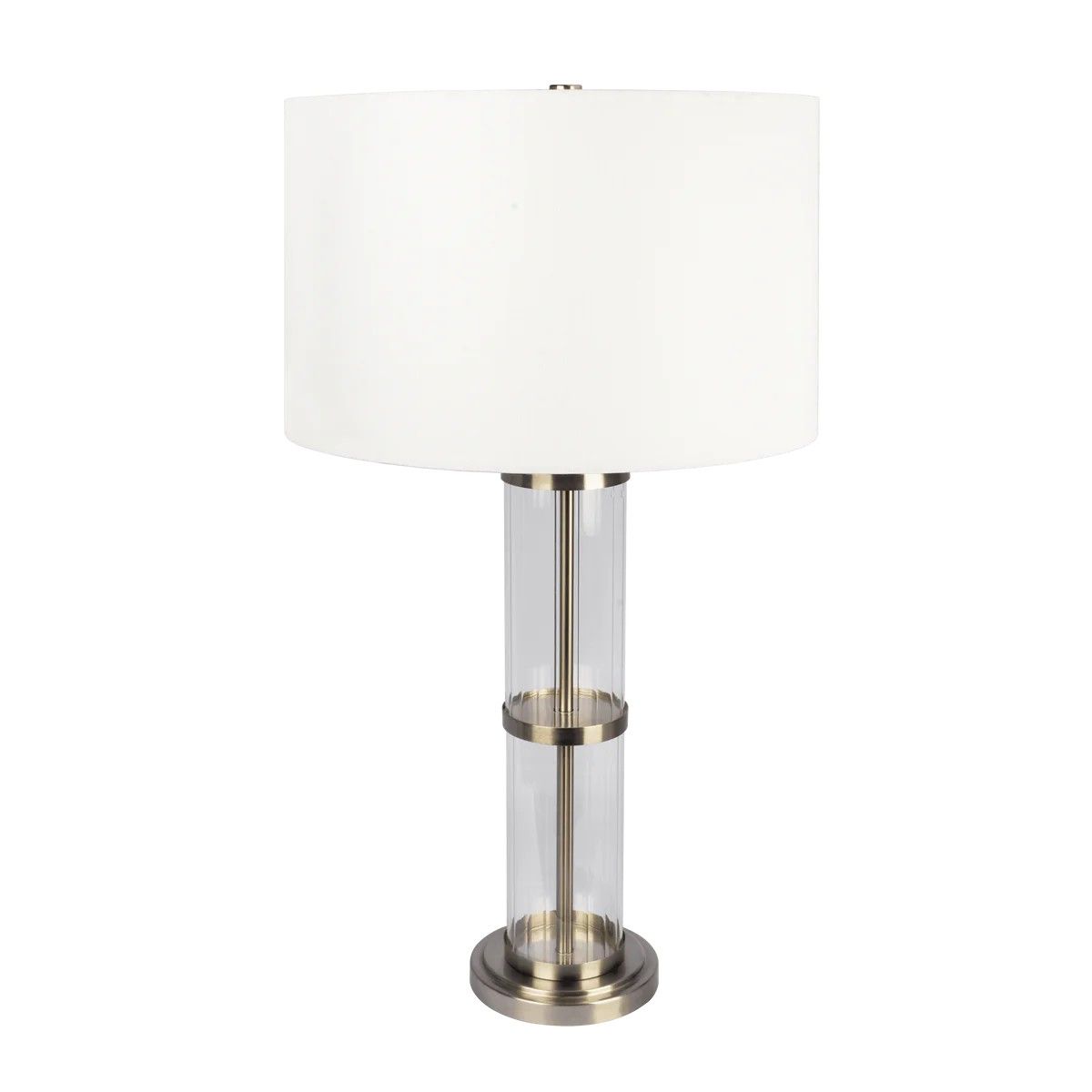 Echo - Table Lamp With On/Off Switch Clear Body Base - Clear / Silver / White