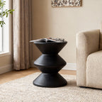 Modern Concrete Side Table with Matte Black Finish - Outdoor & Indoor
