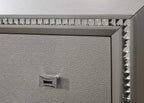 Kaitlyn Storage Bed with LED Lighting and Storage - Pearl Silver