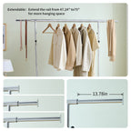 Heavy Duty Rolling Clothes Rack with 600 lbs Capacity - Iron