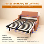 Vertical Murphy Bed with Sofa and Gas Struts - Orange