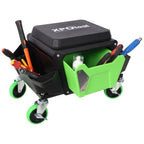 Heavy Duty Mechanic Stool with Wheels and Soft Rubber Cushion - Green