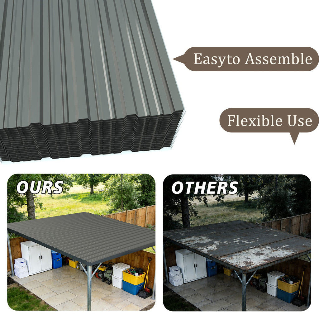 Galvanized Steel Corrugated Metal Roof Panels - Set of 20