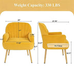 Upholstered Accent Armchair with Shell-Shaped Design - Multiple Colors