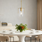 Adjustable Pendant Lighting with Clear Glass Shade - Black or Gold
