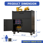 Sturdy Metal Tool Cabinet with Drawer & Locking Doors - Mobile Garage Storage