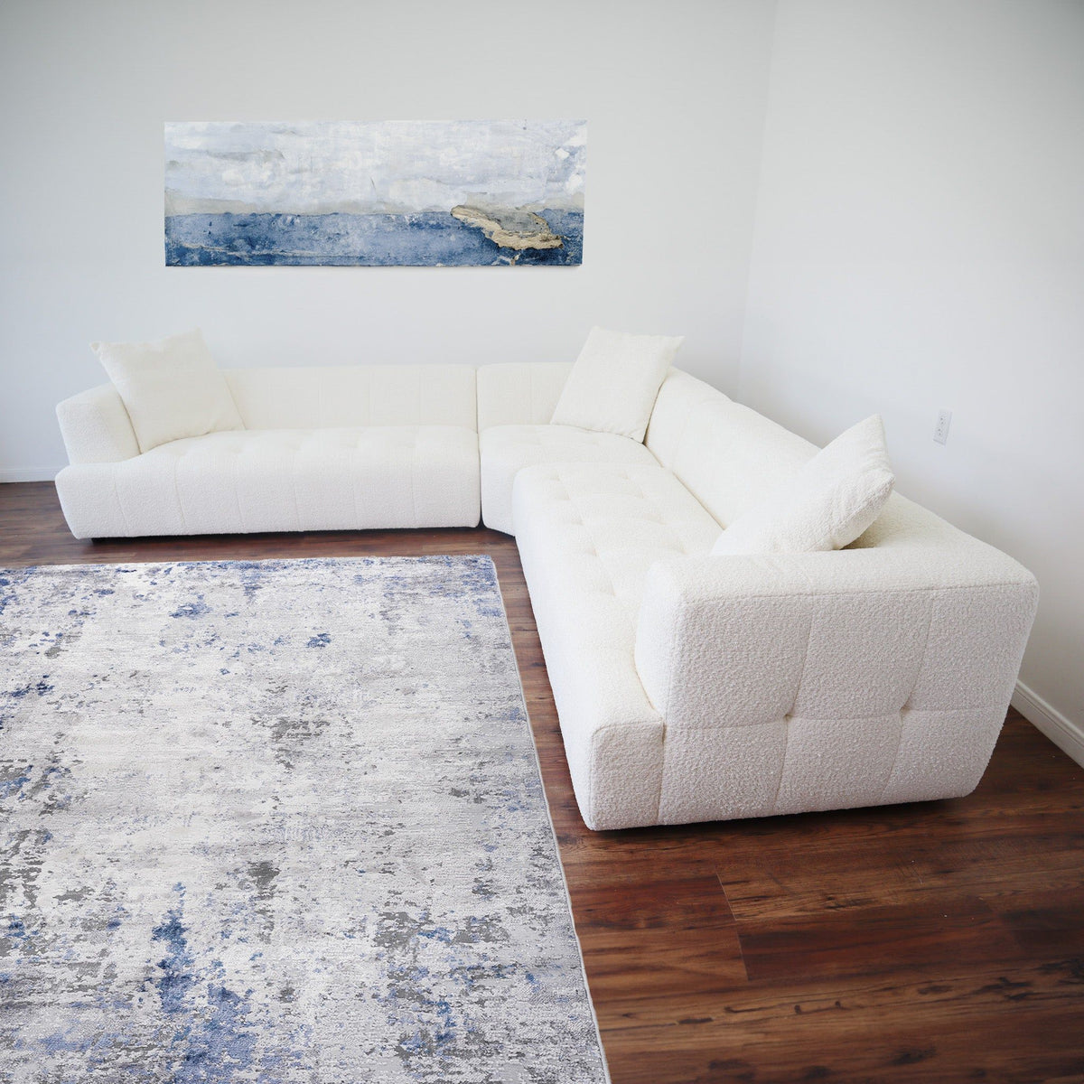 Elegant Upholstery Corner Sofa with Durable Frame - Beige