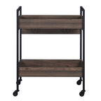 Jerrick Kitchen Island & Serving Cart with Metal Frame and Wood Top - Multi-Color