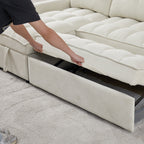 71.3" Reclining Sofa Bed with USB Ports - Chenille