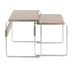 Mid-Century Modern Nesting Tables with Walnut Wood Tops - Walnut