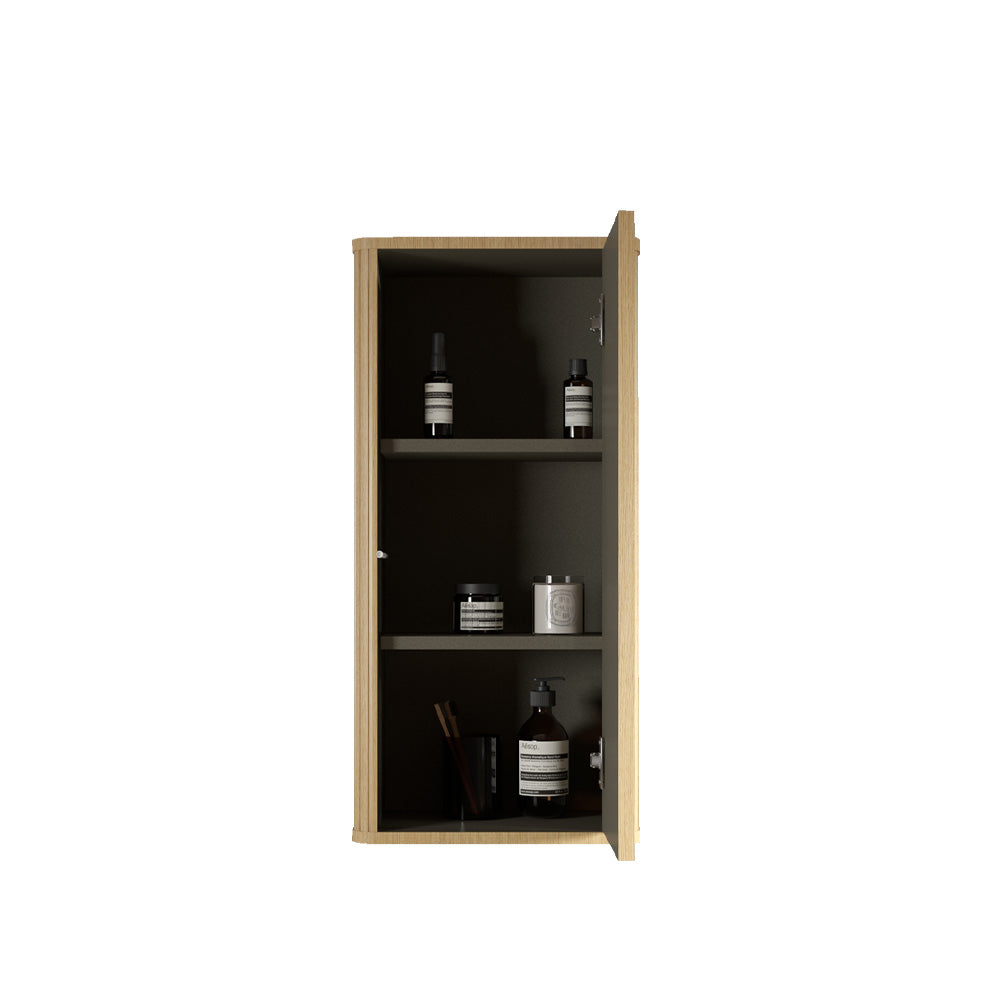 Floating Side Cabinet with Striped Texture - Bathroom Storage