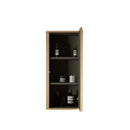 Floating Side Cabinet with Striped Texture - Bathroom Storage
