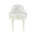 Ivory Swivel Vanity Chair with Tufted Back - Dorothy