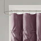 Tufted Semi-Sheer Shower Curtain with Textured Tufting - Soft Plum