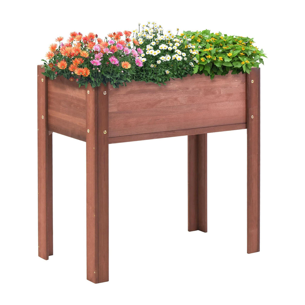 Solid Wood Raised Garden Bed with Legs - Available in Gray, Dark Gray, Dark Brown
