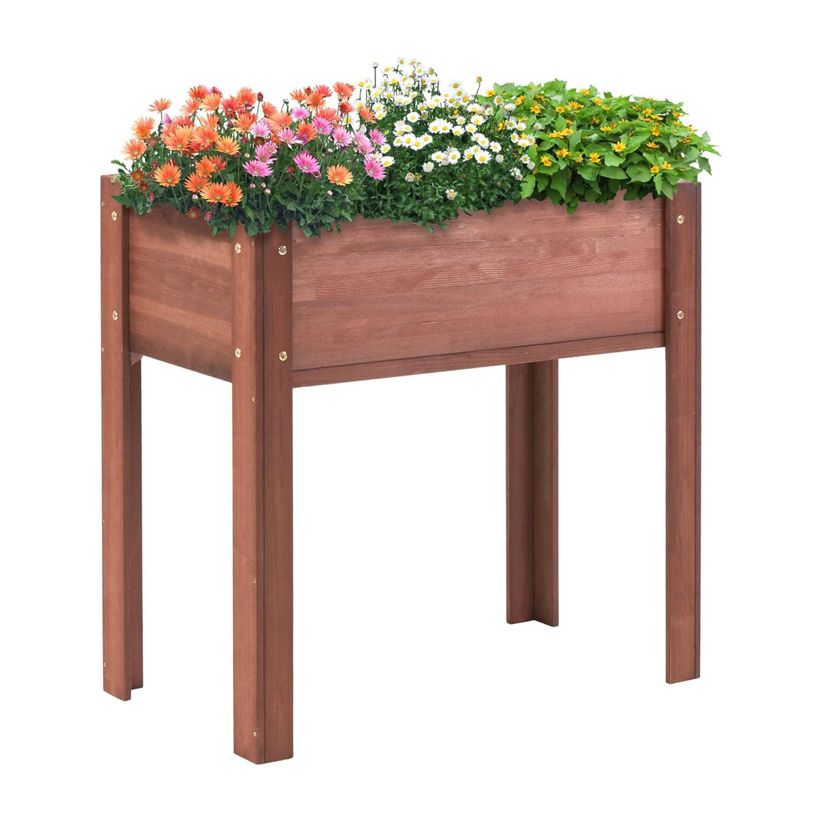 Solid Wood Raised Garden Bed with Legs - Available in Gray, Dark Gray, Dark Brown