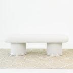 Ivory Upholstered Bench with Boucle Fabric - Randolph