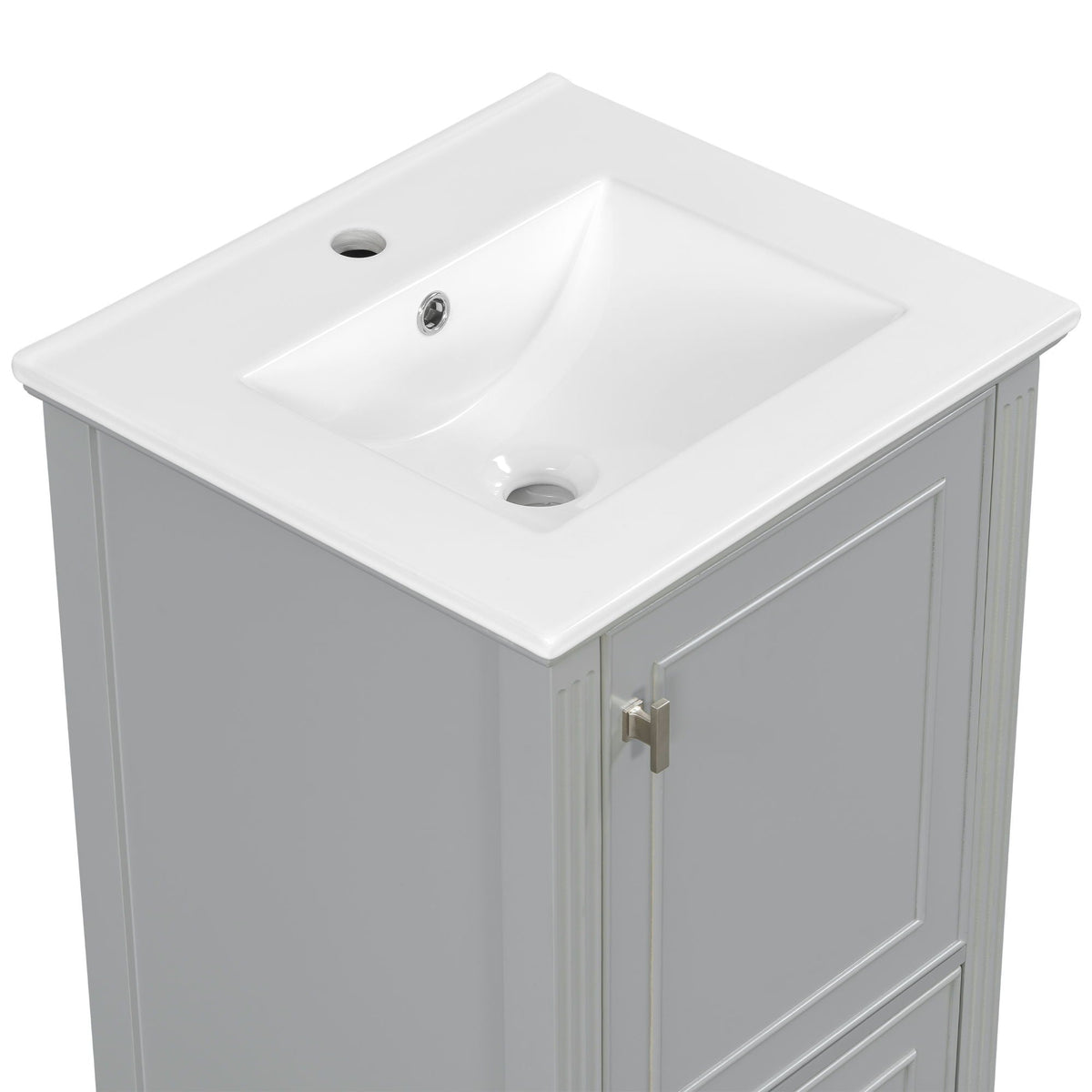 Retro Bathroom Vanity With Sink with Soft-Closing Doors - Green or Dark Gray