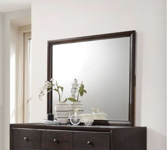 Madison Mirror with Sleek Wood Frame - Espresso