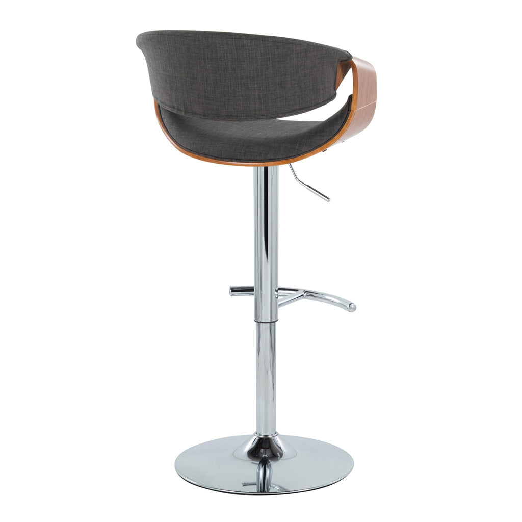 Mid Century Modern Adjustable Barstool Set with Swivel and Footrest - Multiple Colors