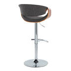 Mid Century Modern Adjustable Barstool Set with Swivel and Footrest - Multiple Colors