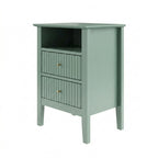 Fluted Nightstand with 2 Drawers and Soft-Close Slides - Multiple Colors