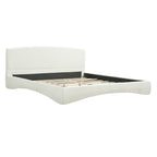 Curved Upholstered Bed with Smart Ambient Lighting - Boucle Fabric
