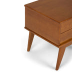 Handcrafted Mid Century End Table with Drawer – White, Dark Brown, or Light Brown