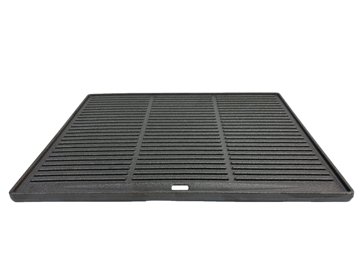 Square Cast Iron Griddle Pan with Reversible Grill - Black