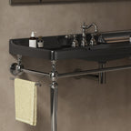 48-Inch Bathroom Ceramic Basin with 3 Pre-Drilled Holes - White or Black