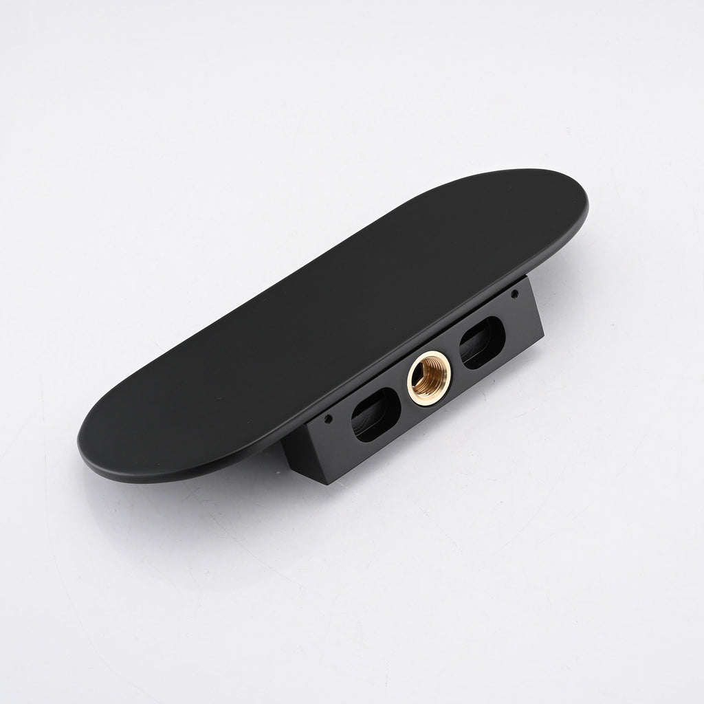 Modern Wall Mount Bathtub Faucet with Waterfall Spout - Matte Black