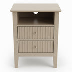 Fluted Nightstand with 2 Drawers and Soft-Close Slides - Multiple Colors